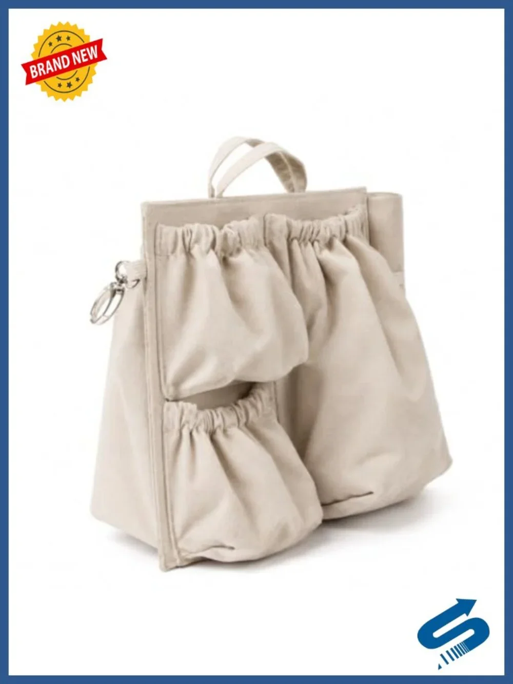 Mini Diaper Bag Organizer Insert 9.5x9 Canvas Handbag Organizer with Changing